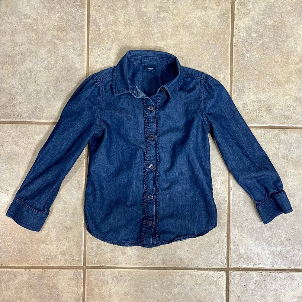 Gap Kids Chambray Button Down Blouse Sz XS